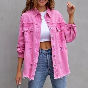 NWOT Distressed Women’s Denim Jacket